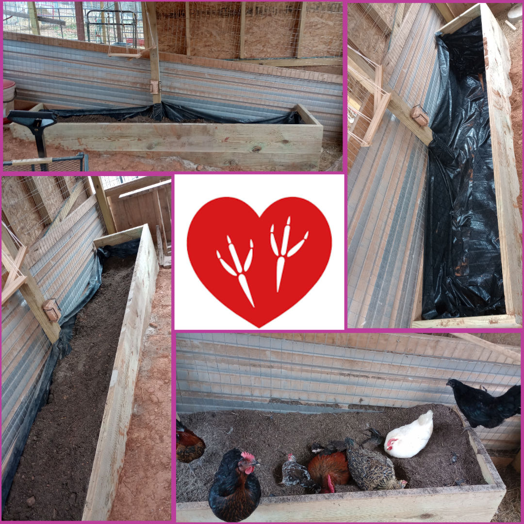 A dust bath I built for some clients of mine. Happy chickens!